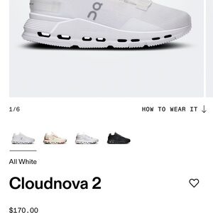 On Cloudnova 2 Women's Athletic Shoes - White
